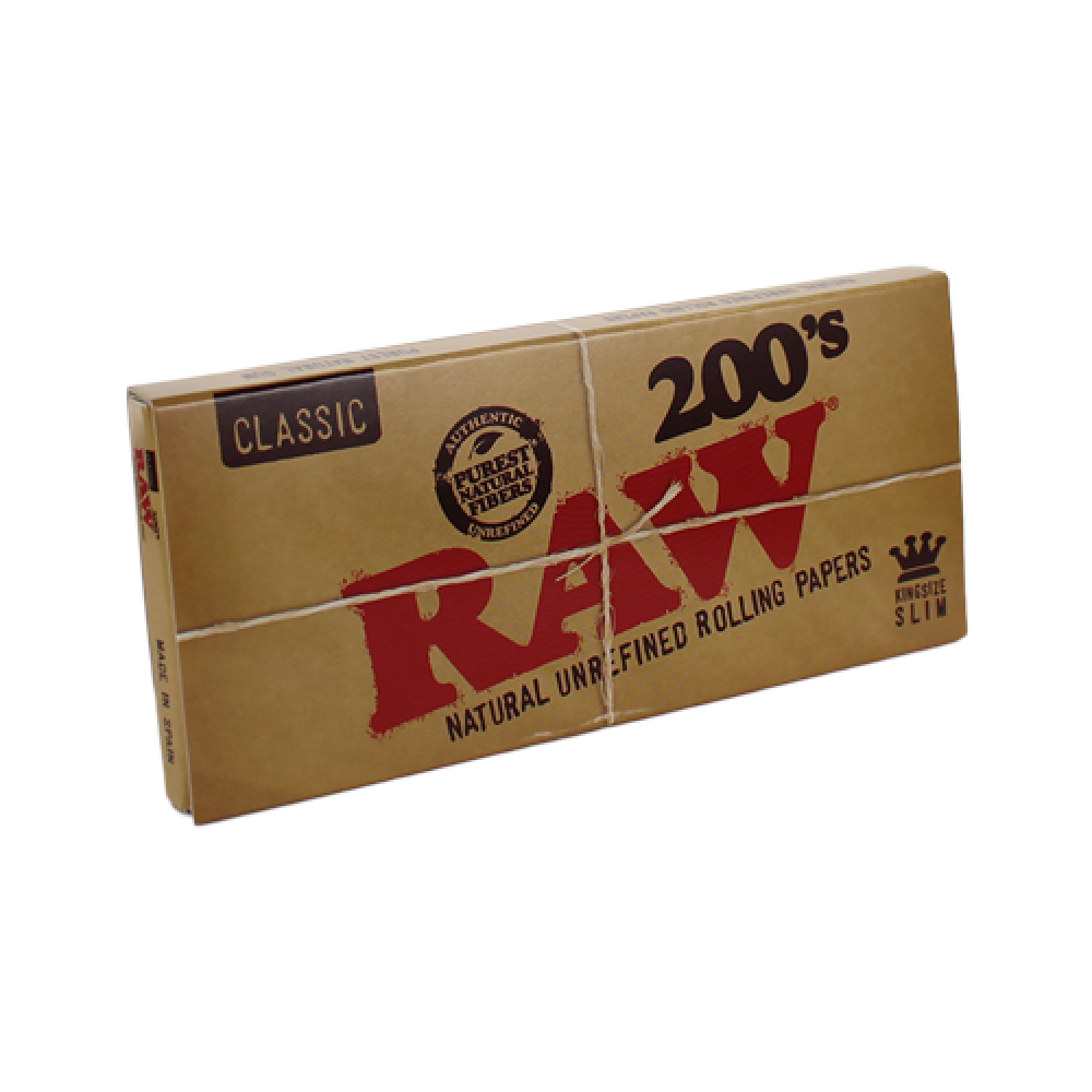 RAW Classic King Size Slim Rolling Papers 200ct 40 Pack Display
